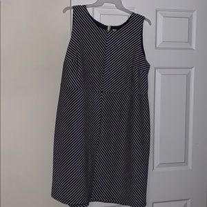 Pinstriped Blue and White Dress